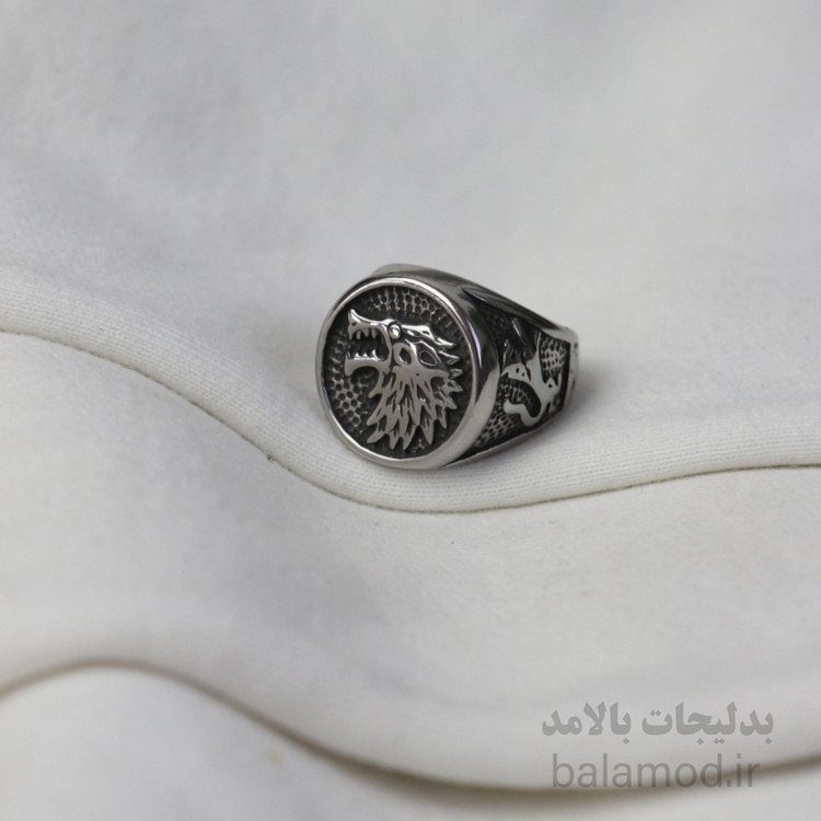 انگشتر استیل طرح گرگ