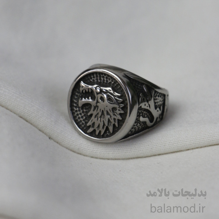 انگشتر استیل طرح گرگ