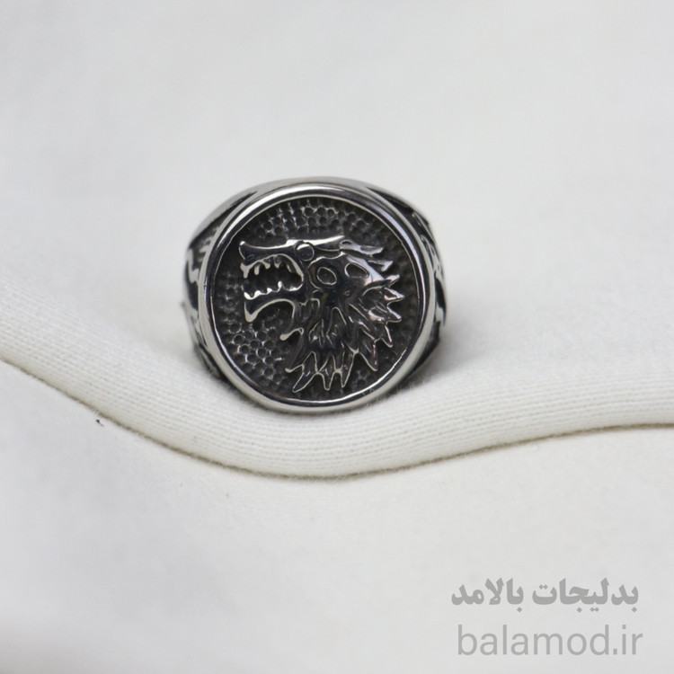 انگشتر استیل طرح گرگ