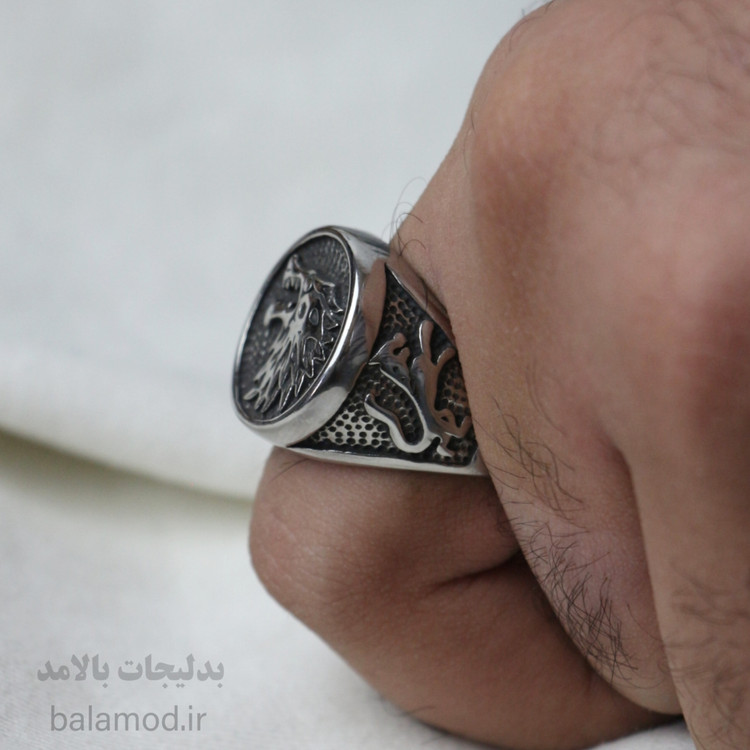 انگشتر استیل طرح گرگ