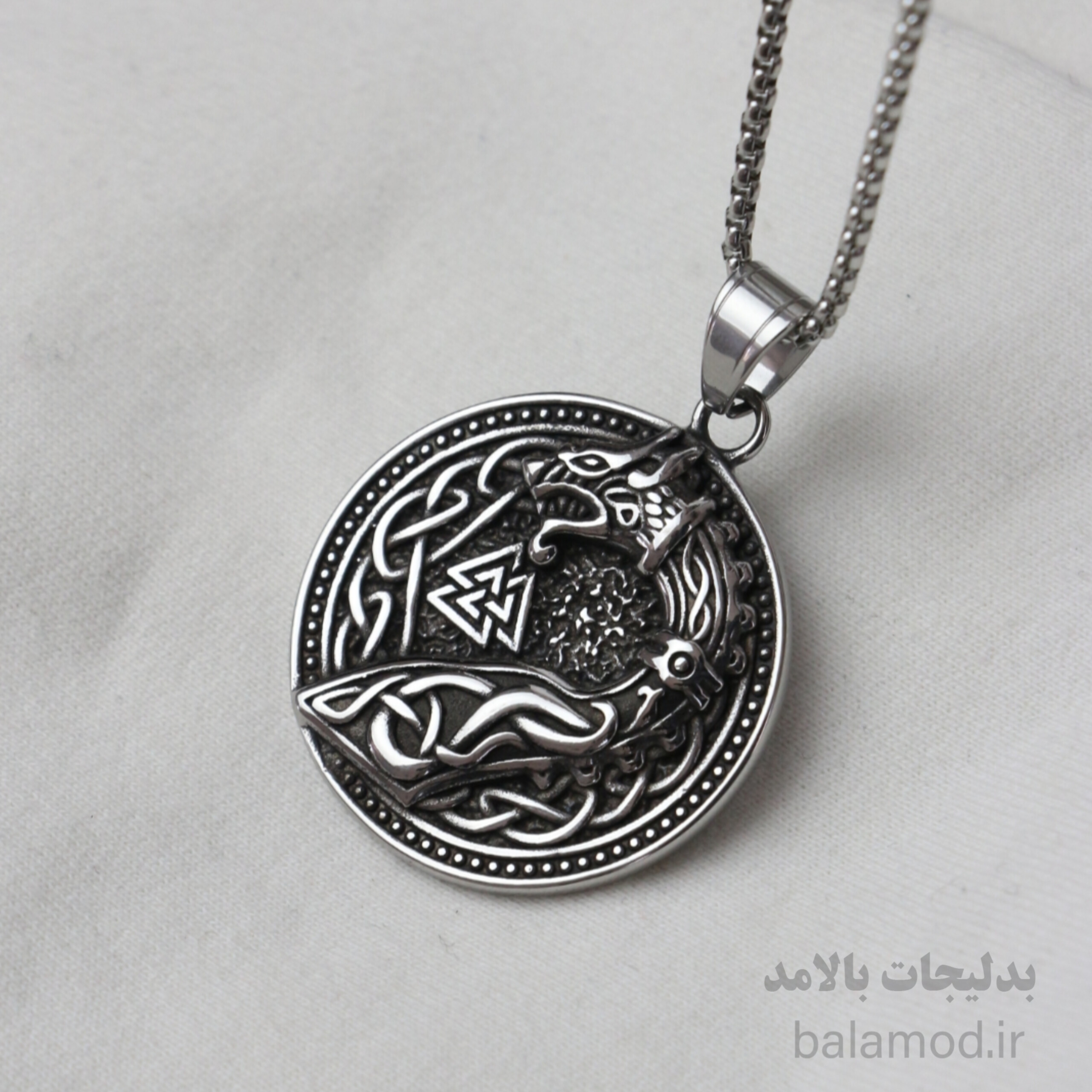 گردنبند استیل طرح اژدها